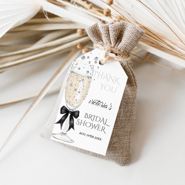 Elegant Bow Prosecco Brautparty Vielen Dank Geschenkanhänger (Von Creator hochgeladen)