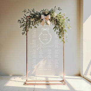 Élégant Bow & Ribbon Crest Mariage de siège graphi