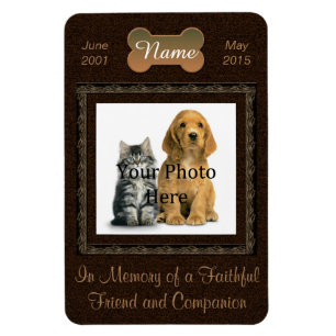 Elegant braun im Gedächtnis von Katze oder Hund Magnet
