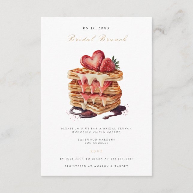 Elegant Bridal Brunch Bridal Dusche Einladung (Vorderseite)
