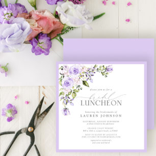 Elegant Bridal Luncheon Floral Lilac Lavender Einladung