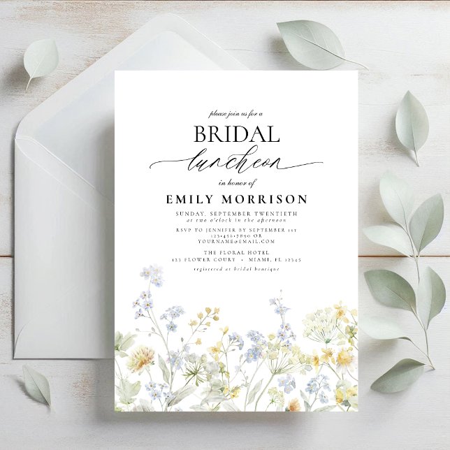 Elegant Bridal Luncheon Wildblume Einladung (Von Creator hochgeladen)