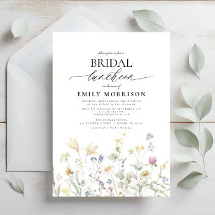 Elegant Bridal Luncheon Wildblume Einladung