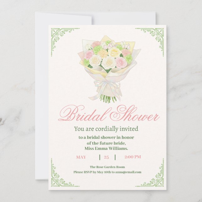 Elegant Bridal Shower Invitation with Japanese  Save The Date (Vorderseite)