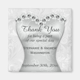 Elegant Bridal Wedding Gown Vielen Dank Magnet