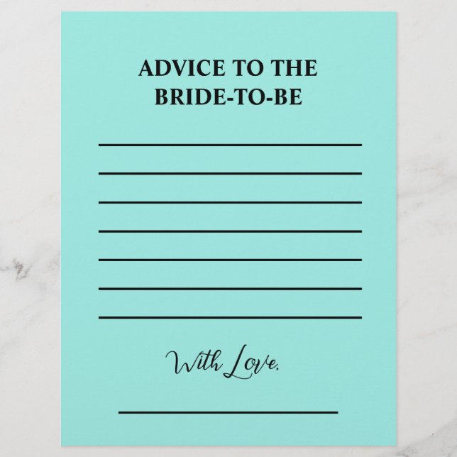 Elegant Bride & Co. Bridal Shower Teal Flyer (Vorne)