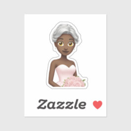 Elegant Bride Emoji mit rosa Gown Aufkleber