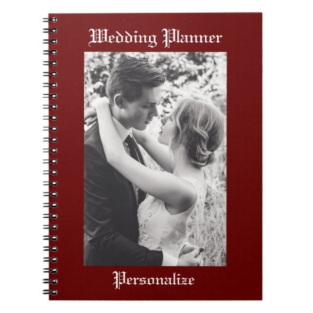 Elegant Bride Groom Foto Hochzeitsplaner Notizblock (Vorderseite)