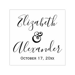 Elegant Bride Groom Names Wedding Calligraphy Permastempel