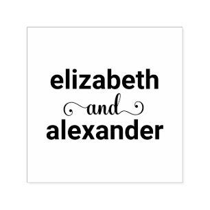Elegant Bride Groom Names Wedding Typografy #1 Permastempel