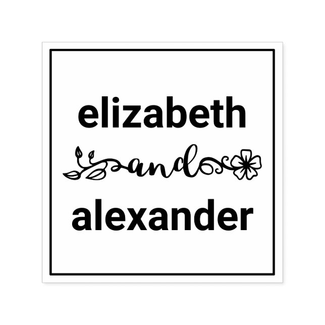 Elegant Bride Groom Names Wedding Typografy #3F Permastempel (Design)