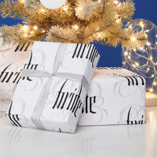 Elegant Bride Lettering Wedding Heart Extravagant Geschenkpapier