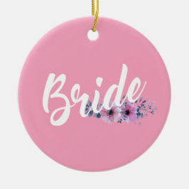 Elegant Bride Wedding Calligraphy Keramik Ornament