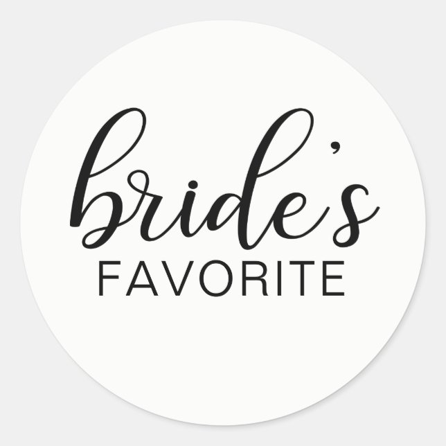 Elegant BRIDE's LIEBLINGSGünstler für Hochzeiten Runder Aufkleber (Vorderseite)
