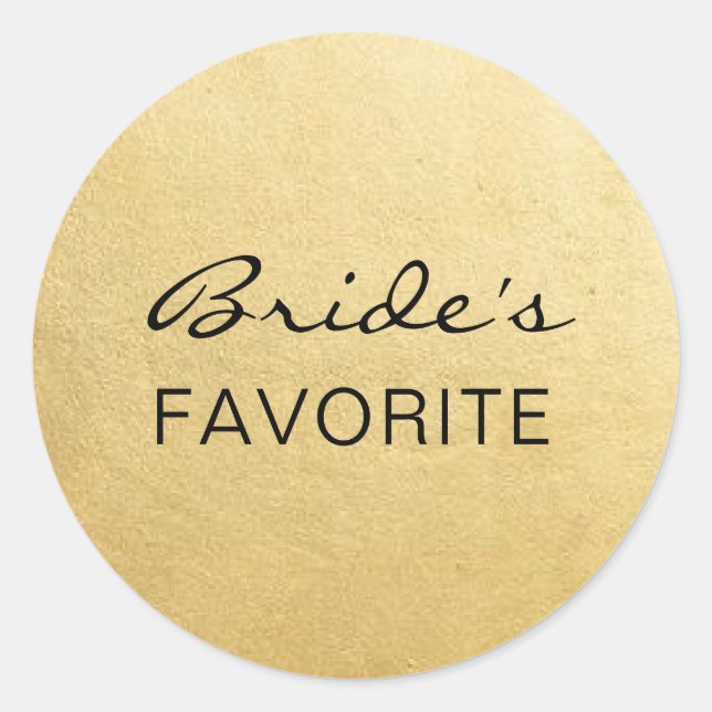 Elegant BRIDE's LIEBLINGSGünstler für Hochzeiten Runder Aufkleber (Vorderseite)