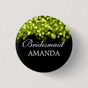 Elegant Bridesmaid favorisiert grüne Lichter Button