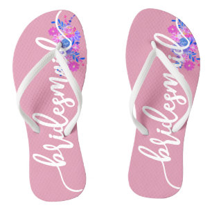 Elegant Bridesmaid Hochzeitkalligrafie Flip Flops
