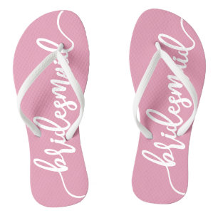 Elegant Bridesmaid Hochzeitkalligrafie Flip Flops