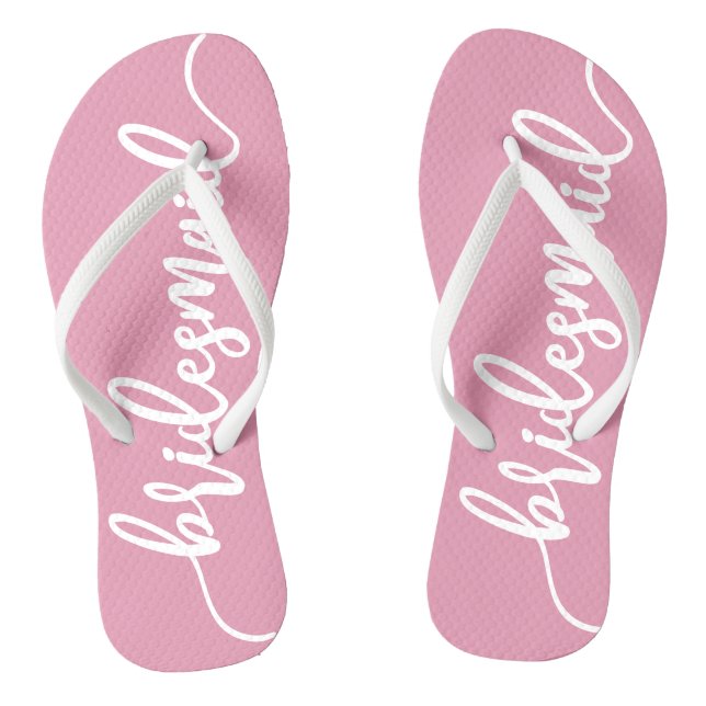 Elegant Bridesmaid Hochzeitkalligrafie Flip Flops (Fußbett)