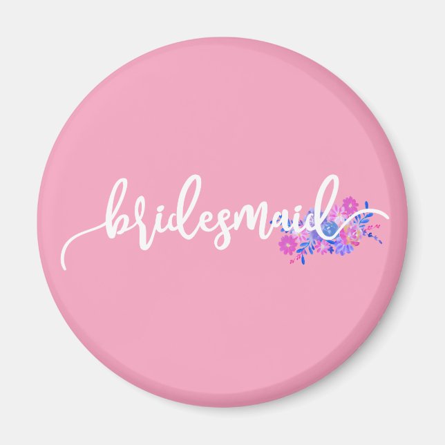 Elegant Bridesmaid Wedding Calligraphy Magnet (Vorne)