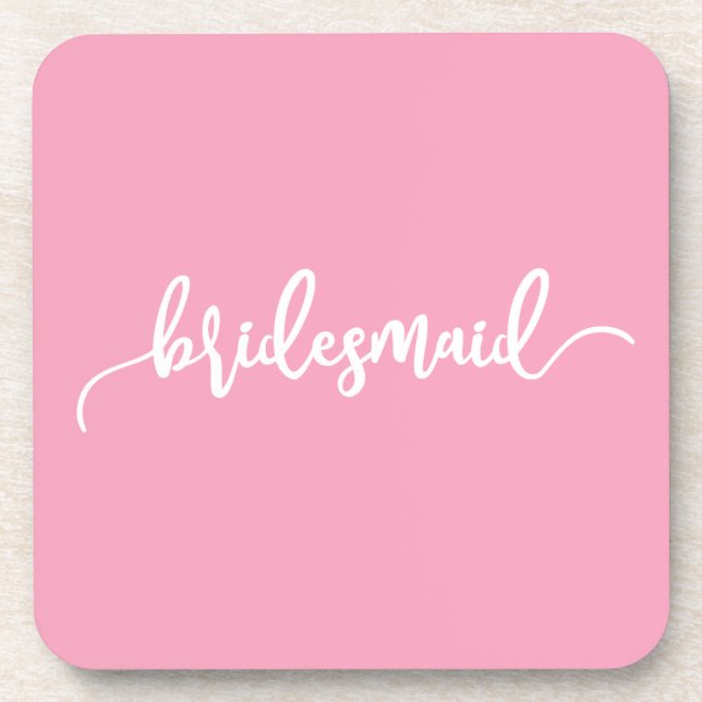 Elegant Bridesmaid Wedding Calligraphy | UNTERSETZ Getränkeuntersetzer (Vorderseite)