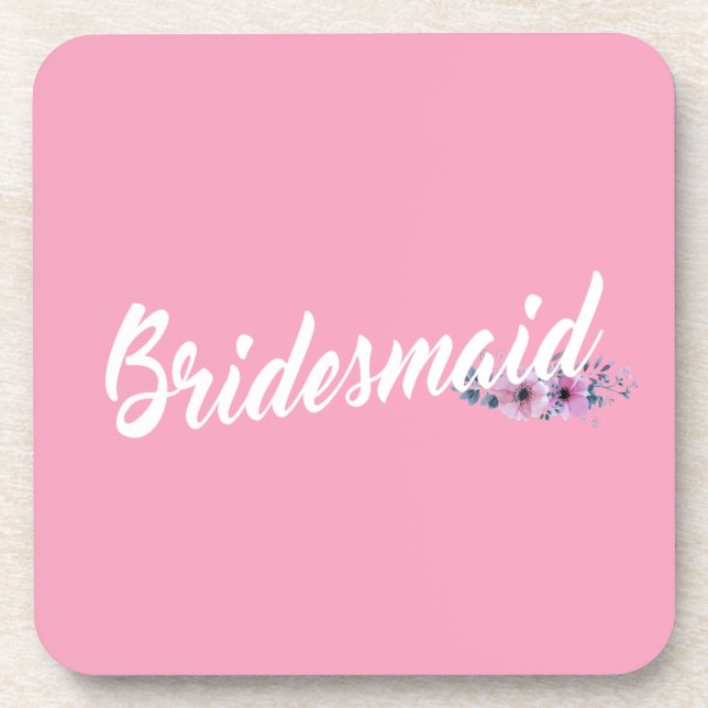 Elegant Bridesmaid Wedding Calligraphy | UNTERSETZ Getränkeuntersetzer (Vorderseite)