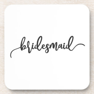 Elegant Bridesmaid Wedding Calligraphy   UNTERSETZ Getränkeuntersetzer