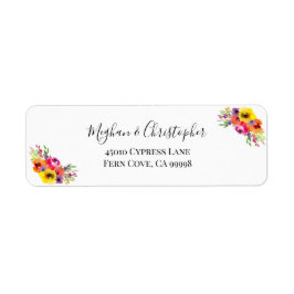Elegant Bright Boho Floral Wedding Rücksendeadress