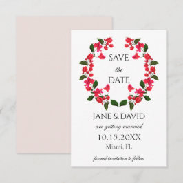 Elegant Bright Bougainvillea Save the Date Card