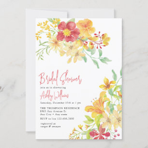Elegant Bright Floral Chic Brautparty Einladung