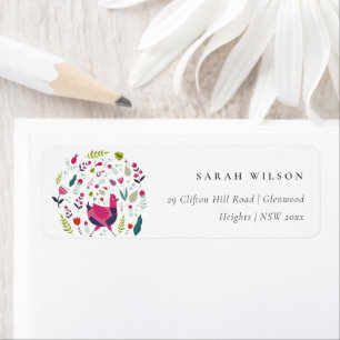 Elegant Bright Folk Farm Floral Birdie Adresse