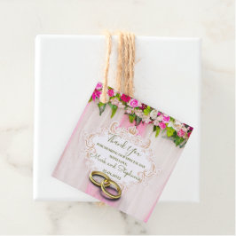 Elegant Bright Pink Floral Geschenkanhänger