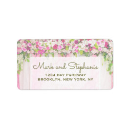 Elegant Bright Pink Floral Wedding-Adresse Adressaufkleber