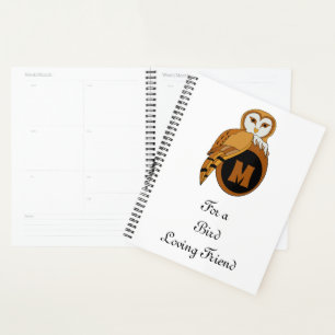 Elegant British Barn Owl Monogram Planer