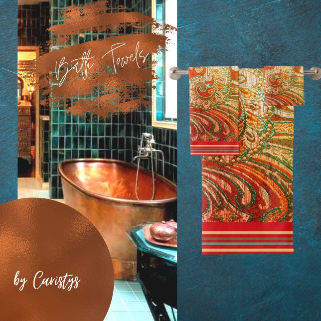 Élégant Brocade rouge orange jaune (Créateur téléchargé)