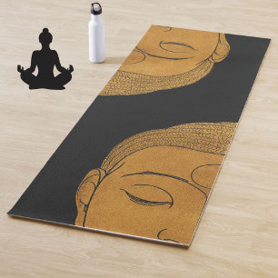 Elegant Bronze Buddha Zen Black Meditation Yogamatte