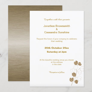 ELEGANT BRONZE GOLD EUCALYPTUS WEDING INVITATION EINLADUNG