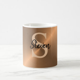 Elegant Bronze Metallic Monogram Name Kaffeetasse