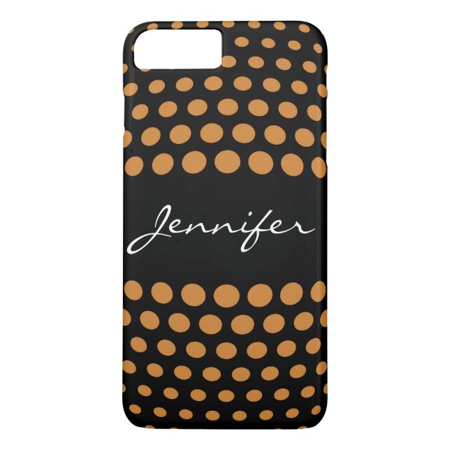 Elegant Bronze Polka Dots Muster Case-Mate iPhone Hülle (Rückseite)
