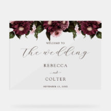 Elegant Brown Burgundy Floral Wedding