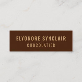 Elegant Brown Chocolatier Social Icon QR Code  Mini Visitenkarte