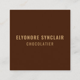 Elegant Brown Chocolatier Social Logo QR Code Quadratische Visitenkarte