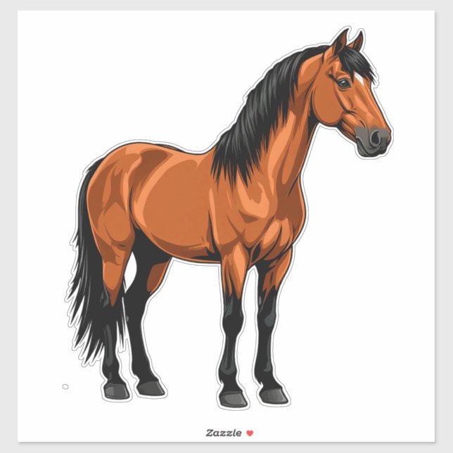 Elegant Brown Horse Aufkleber (Blatt)