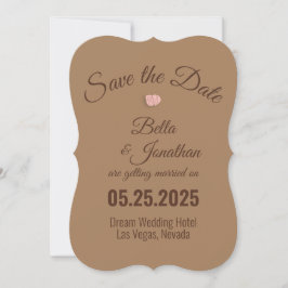 Elegant Brown Ja, wir machen Save the Date Karte