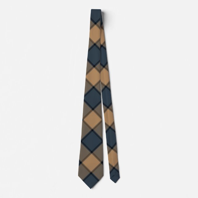 Elegant Brown Kariert Neck Tie For Men Necktie Krawatte (Vorderseite)