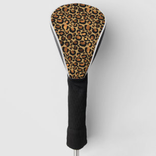 Elegant Brown Leopard Spots Wild Animal Glam Golf Headcover