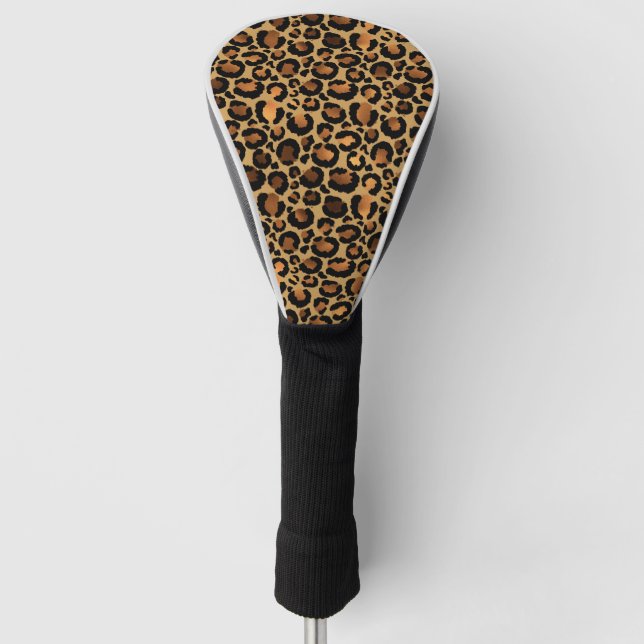 Elegant Brown Leopard Spots Wild Animal Glam Golf Headcover (Vorderseite)