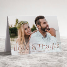 Elegant Brown Liebe und Dankeschön Wedding Foto