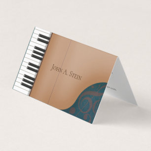 Elegant Brown Piano Musician & Music Industry Visitenkarten