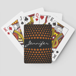Elegant Brown Polka Dots Muster Spielkarten